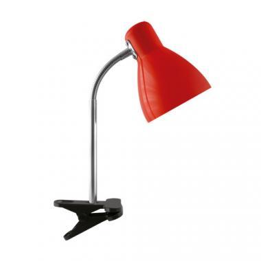 Strühm asztali lámpa csíptetővel, kapcsolóval,E27, MAX 15W,  piros